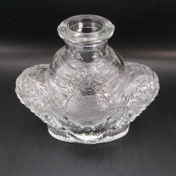 Vintage 1950s Perfume Bottle 7.5" Tall clear art glass Fleur De Lis Dauber EAPG! - Picture 9 of 10
